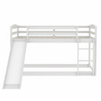 Twin Bunk Bed With Convertible Slide & Ladder, White