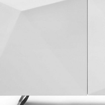 94" White Glass Solid Console Table