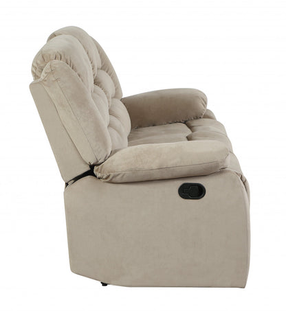 40" Contemporary Beige Fabric Sofa