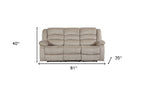 40" Contemporary Beige Fabric Sofa
