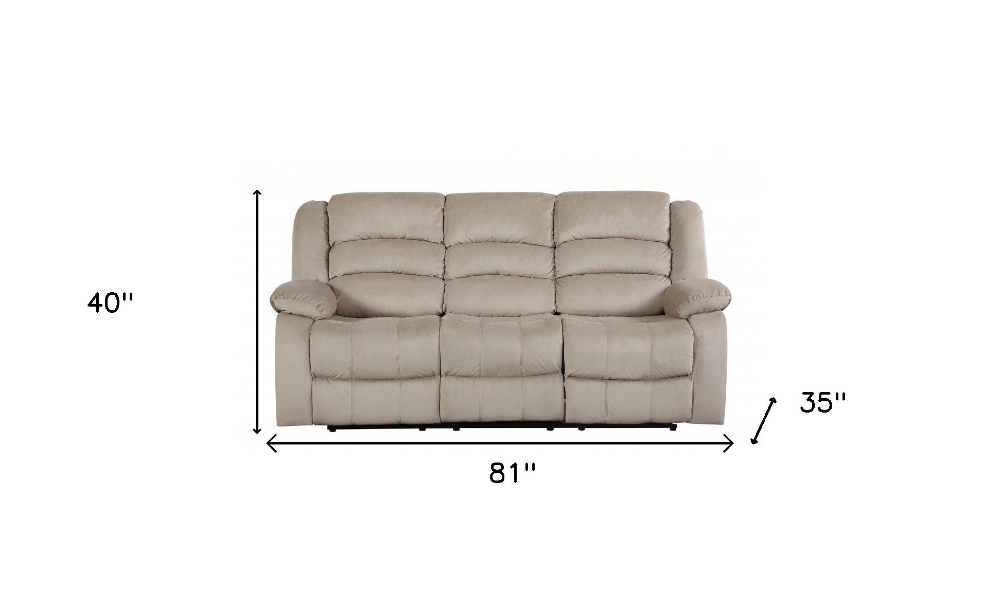 40" Contemporary Beige Fabric Sofa