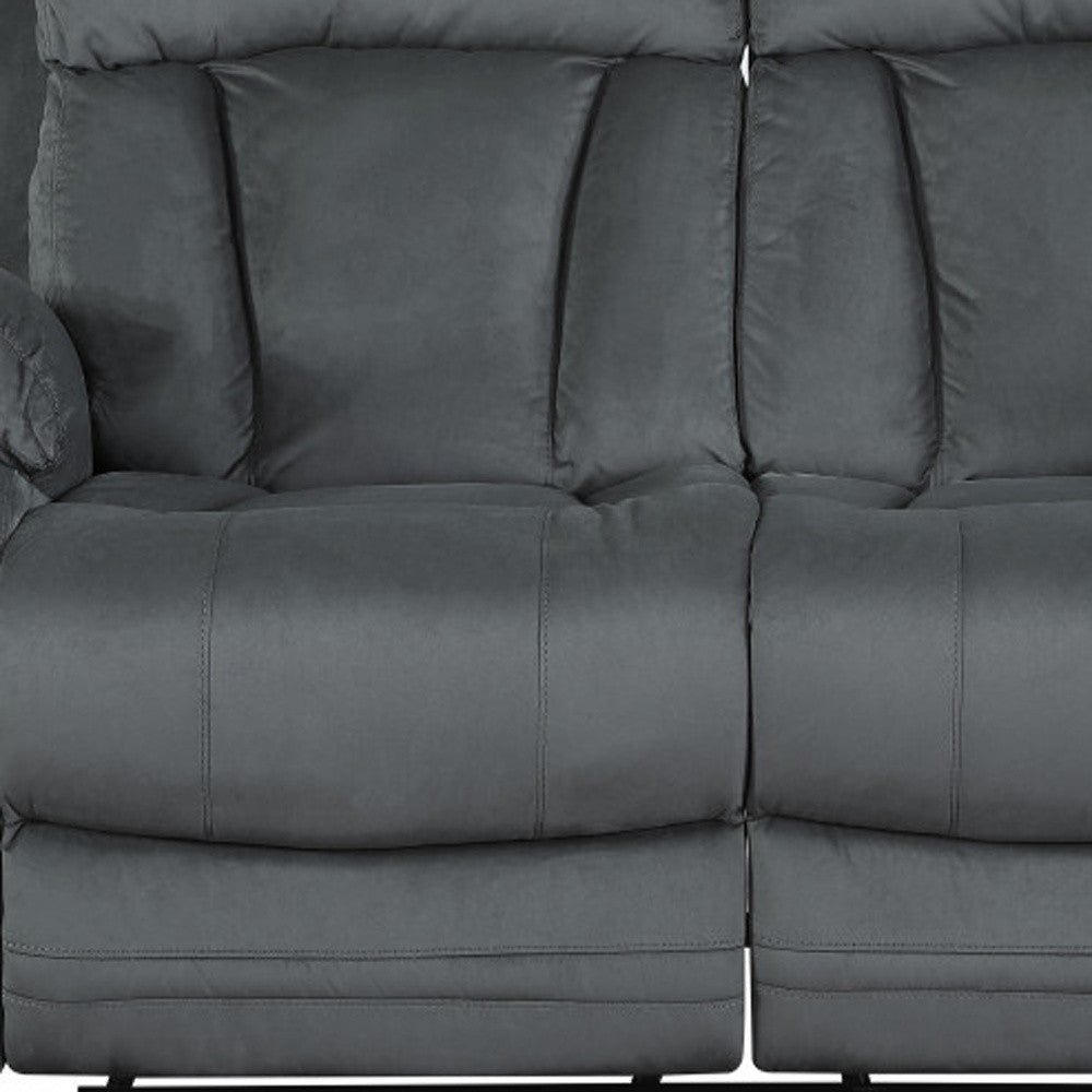 40" Modern Grey Fabric Loveseat