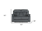 40" Modern Grey Fabric Loveseat
