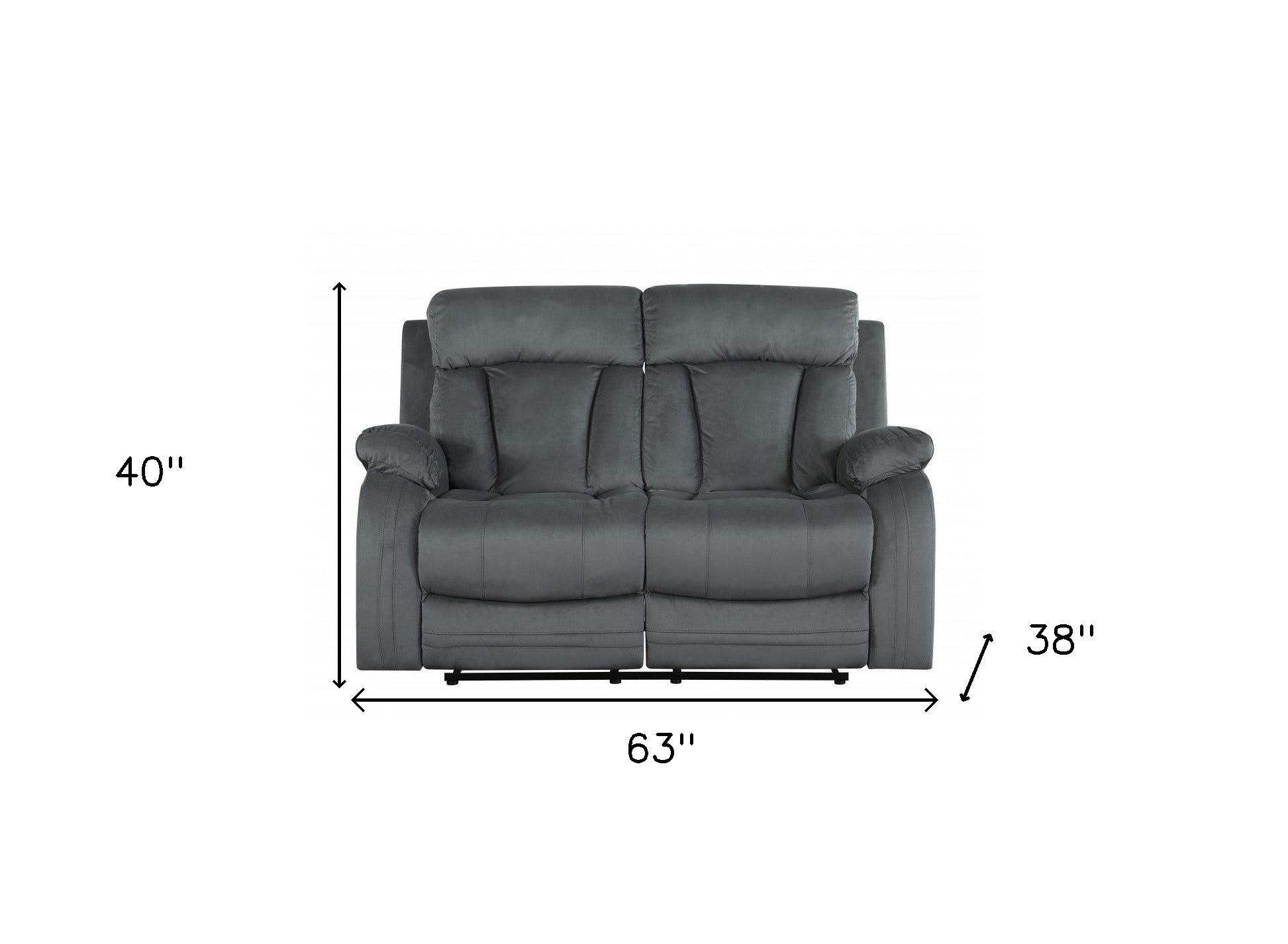 40" Modern Grey Fabric Loveseat