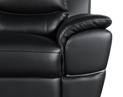 48" Black And Silver Leather Match Club Chair