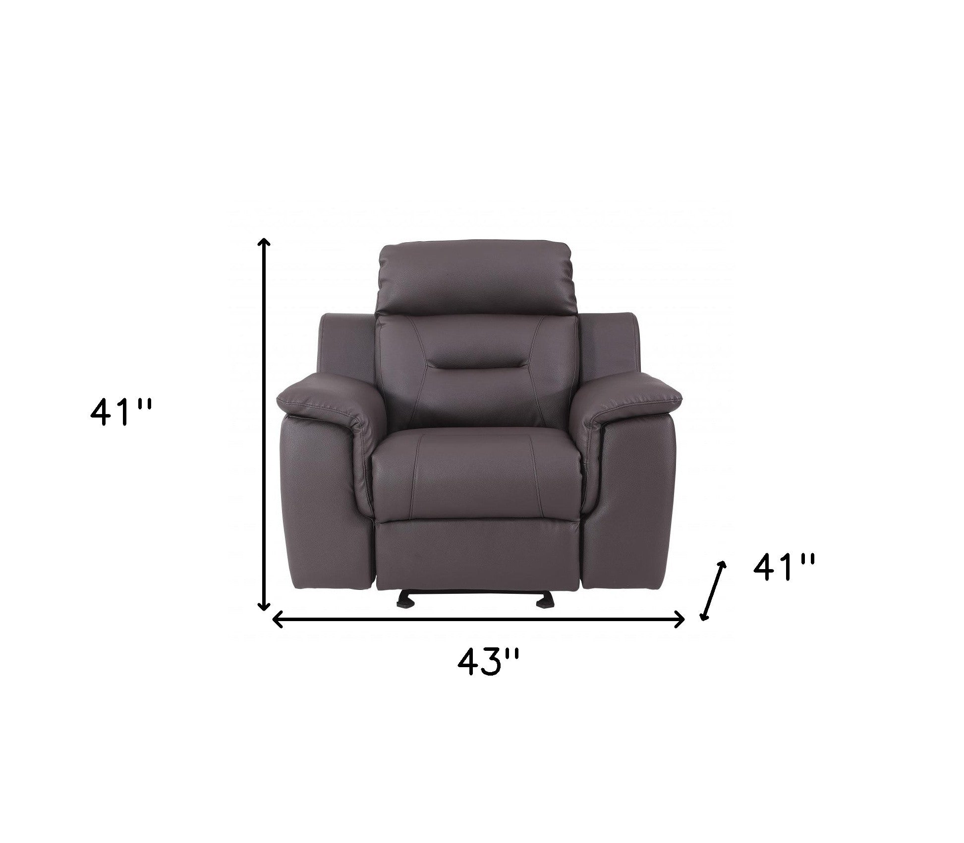 41" Brown Fascinating Leather Reclining Chair