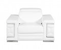 Three Piece Indoor White Italian Leather Six Person Seating Set