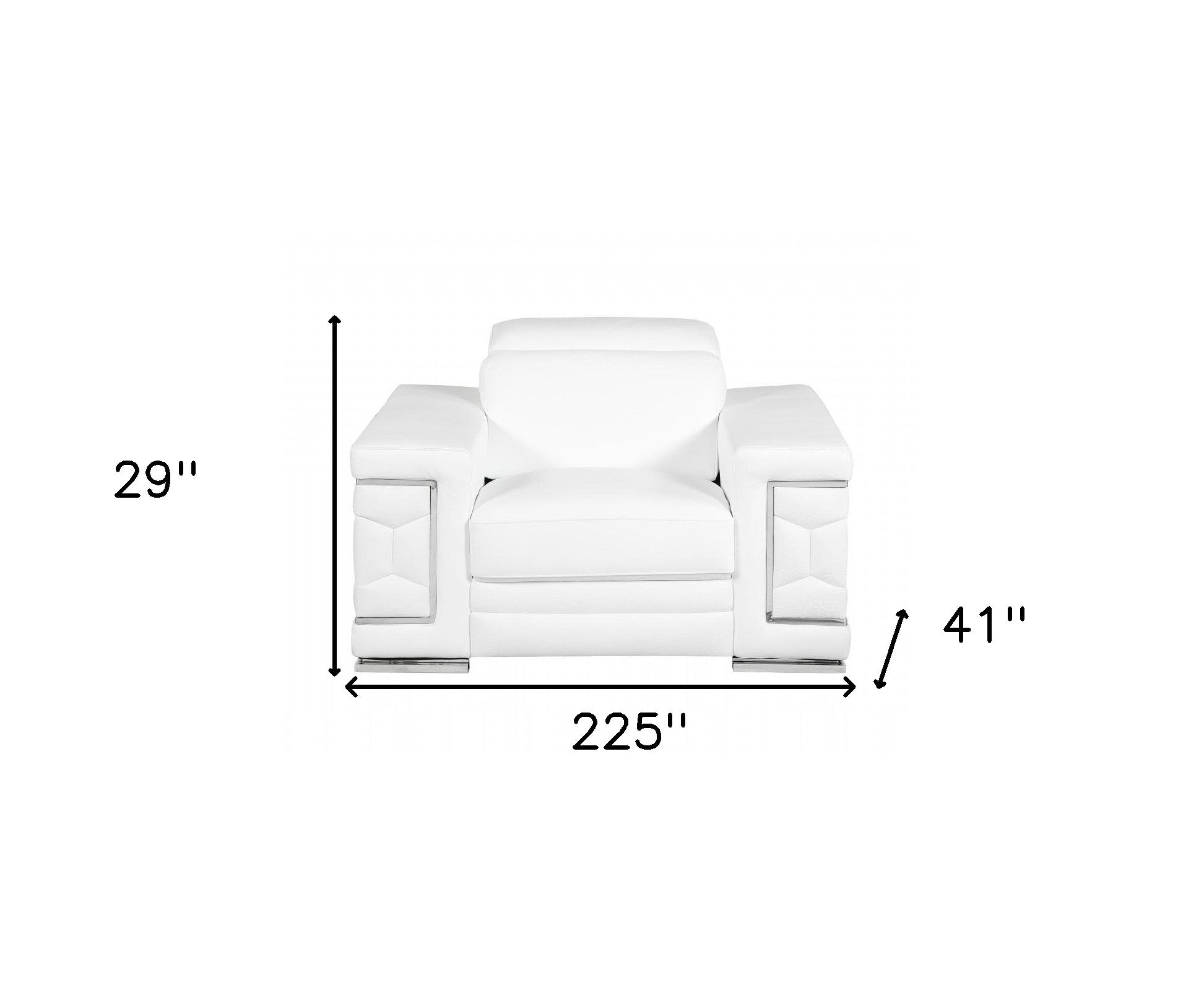 Three Piece Indoor White Italian Leather Six Person Seating Set