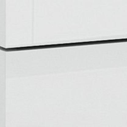 18" White Solid and Manufactured Wood And Mirrored Glass Two Drawer Nightstand