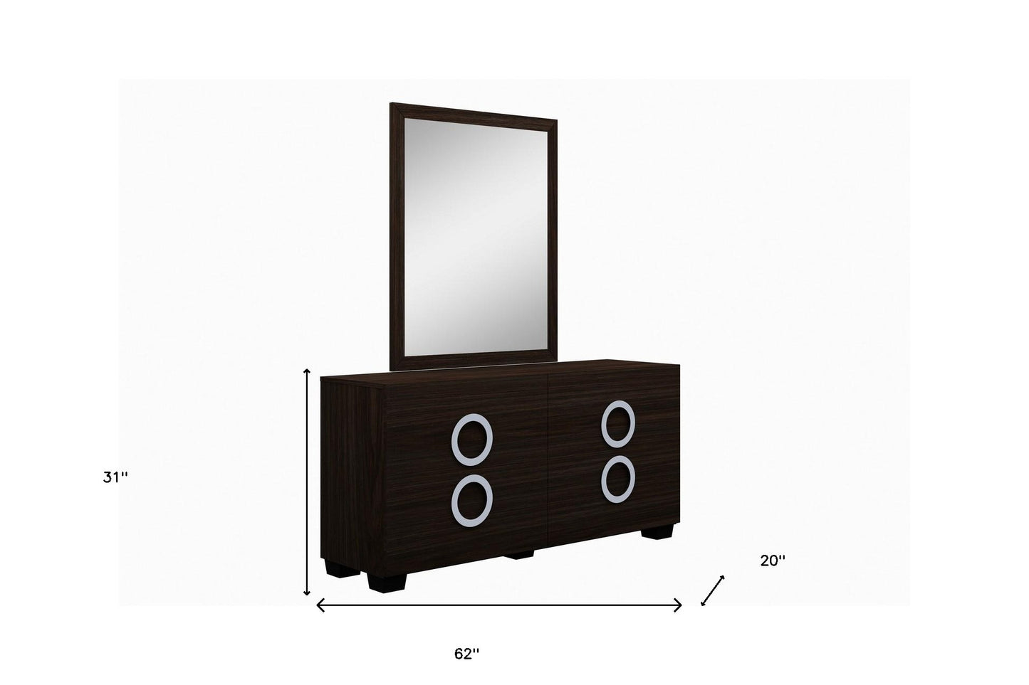 31" Refined Wenge High Gloss Dresser