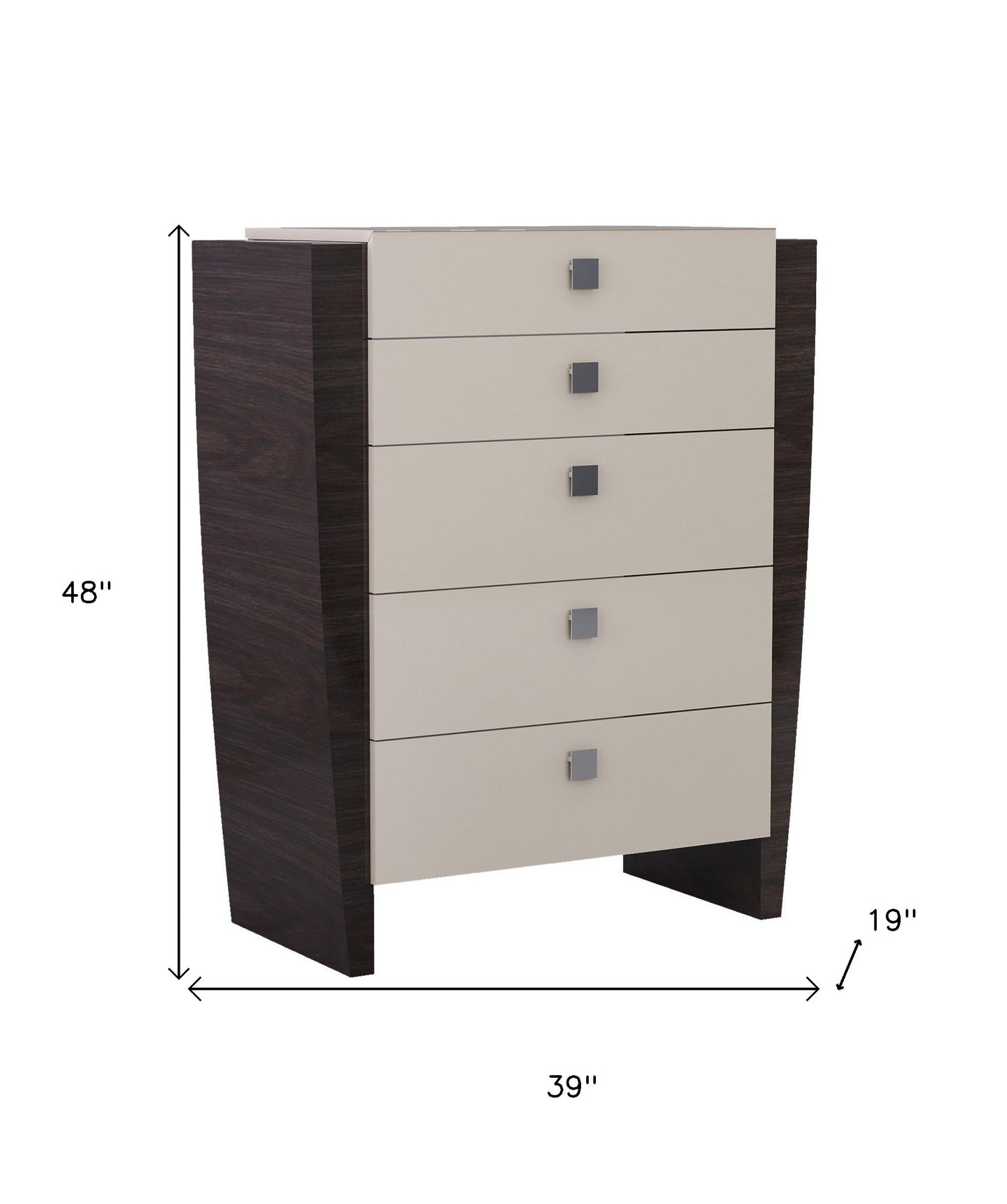 48" Refined Beige High Gloss Chest
