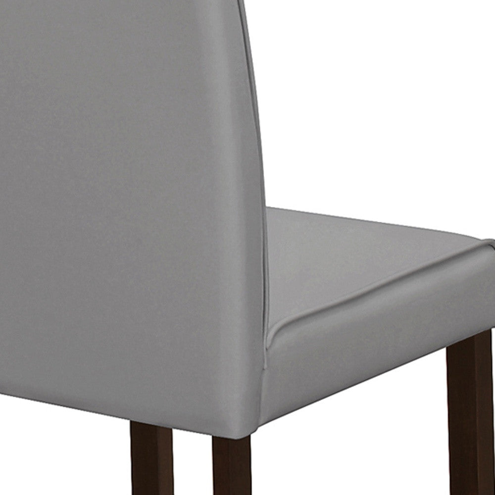 Set of Two 25 " Gray And Brown Solid Wood Counter Height Bar Chairs