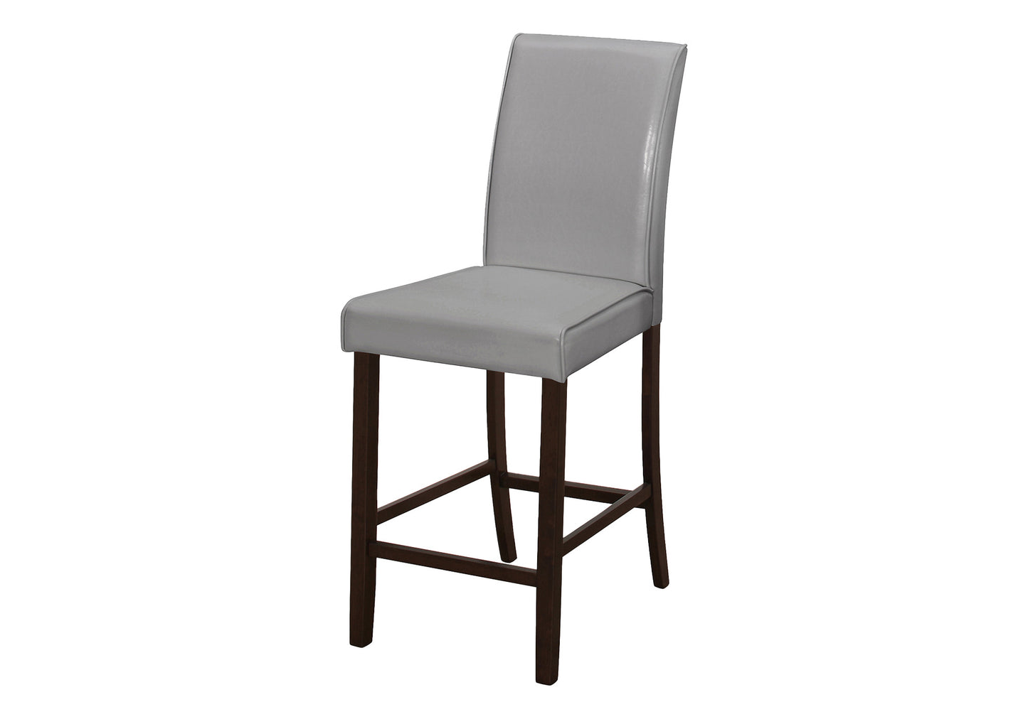 Set of Two 25 " Gray And Brown Solid Wood Counter Height Bar Chairs