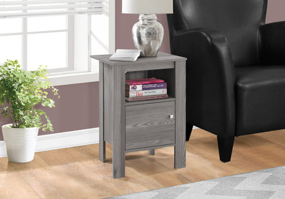 24" Gray Wood End Table With Shelf