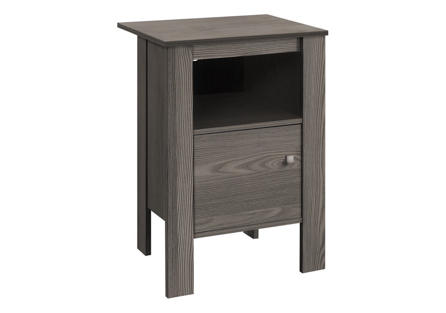 24" Gray Wood End Table With Shelf