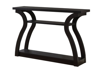47" Espresso Floor Shelf Console Table With Storage