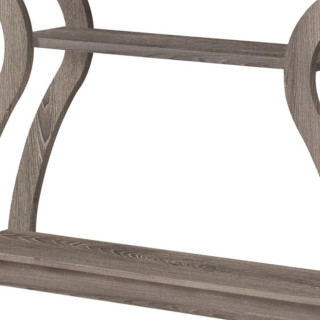 47" Taupe Floor Shelf Console Table With Storage