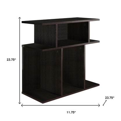 24" Brown Wood End Table With 6