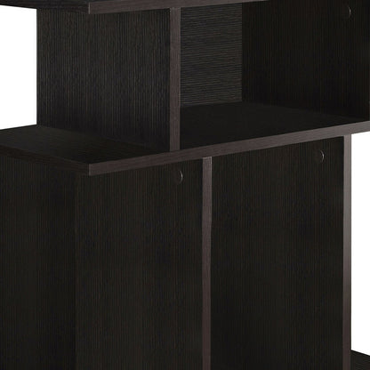 24" Brown Wood End Table With 6