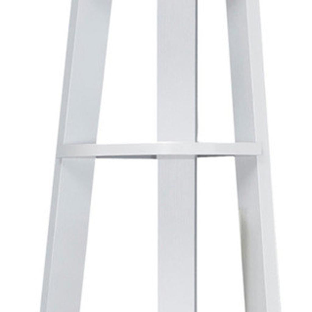 71" White Wood Five Tier Corner Bookcase