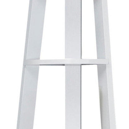 71" White Wood Five Tier Corner Bookcase