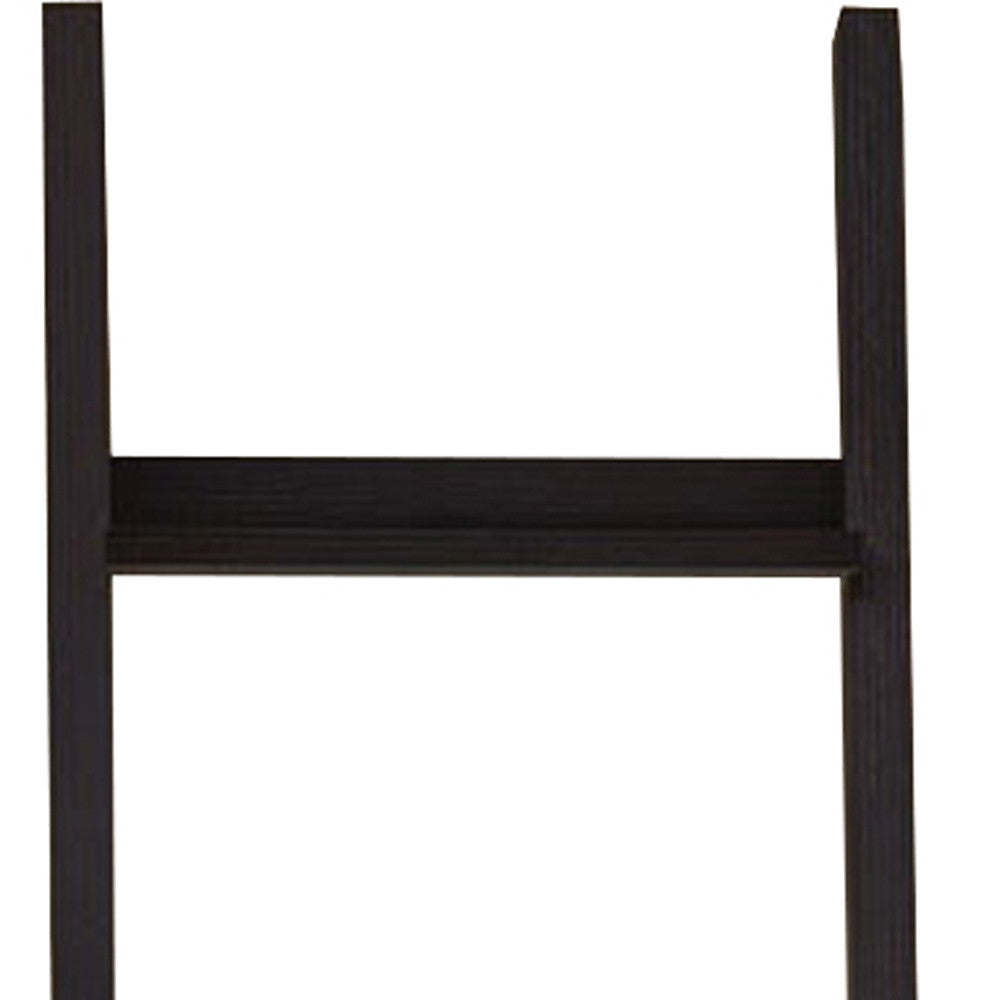 Brown Wood Four Tier Ladder Bookcase
