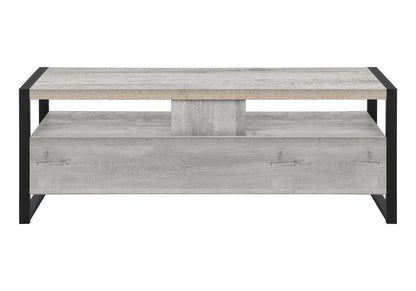 59" Black and Gray Cabinet Enclosed Storage TV Stand
