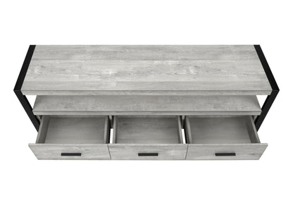 59" Black and Gray Cabinet Enclosed Storage TV Stand
