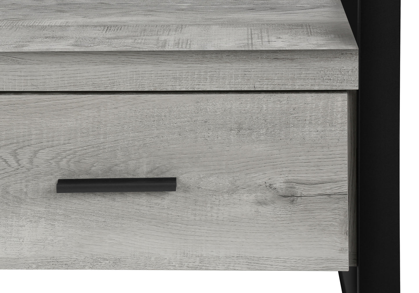 59" Black and Gray Cabinet Enclosed Storage TV Stand