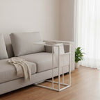 White Modern Metal And Glass Tv Table