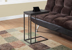 18.25" X 10.25" X 25.25" Cappuccino Particle Board Metal  Accent Table
