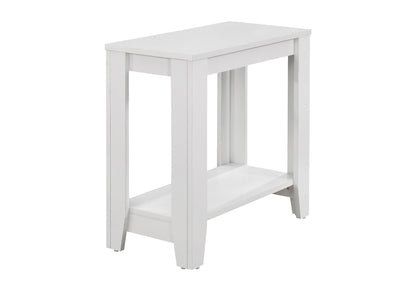 22" White Wood End Table With Shelf