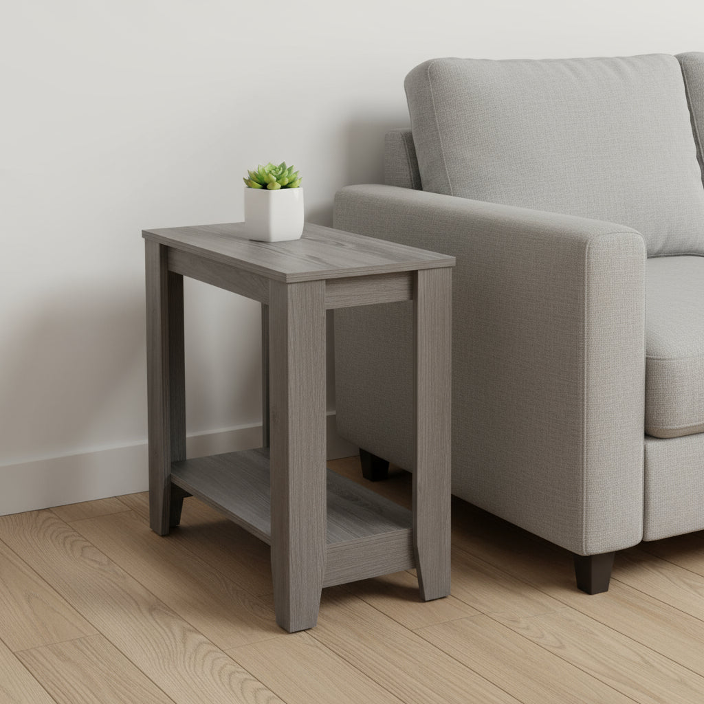 24" Gray Console Table With Storage