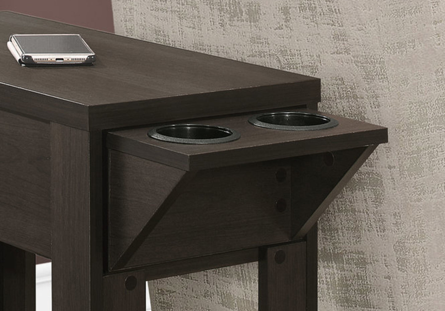 23" Brown Wood End Table With Shelf