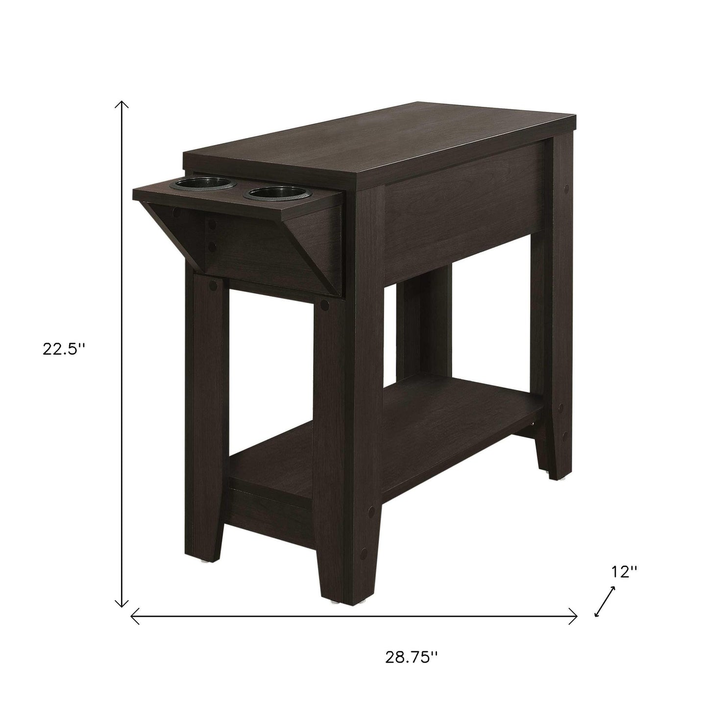 23" Brown Wood End Table With Shelf