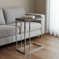 18.25" X 10.25" X 25.25" Grey Particle Board Metal  Accent Table