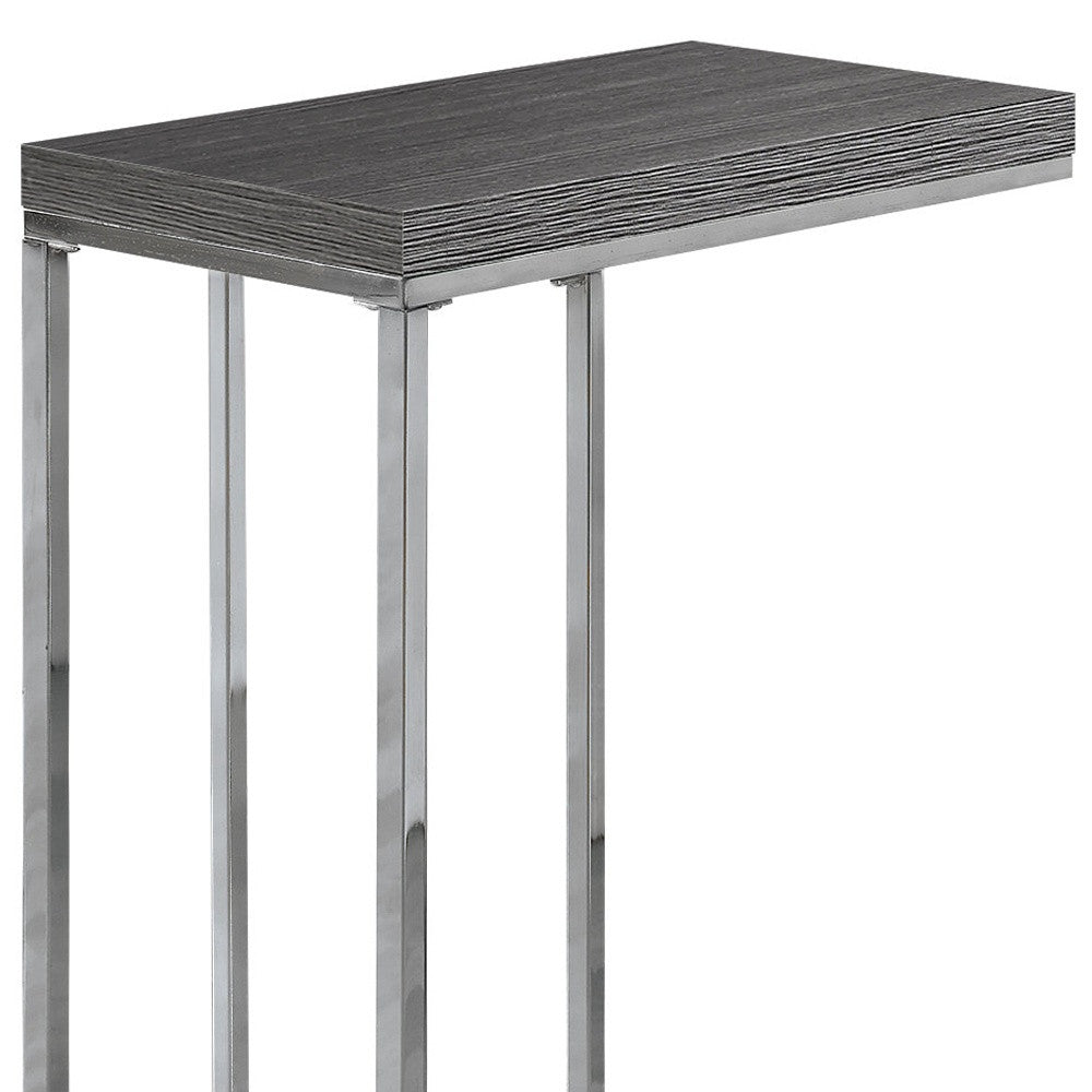 18.25" X 10.25" X 25.25" Grey Particle Board Metal  Accent Table