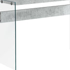 44" Gray And Clear Solid Console Table