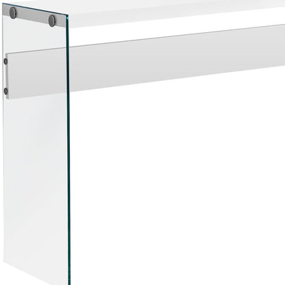44" White and Clear Solid Console Table