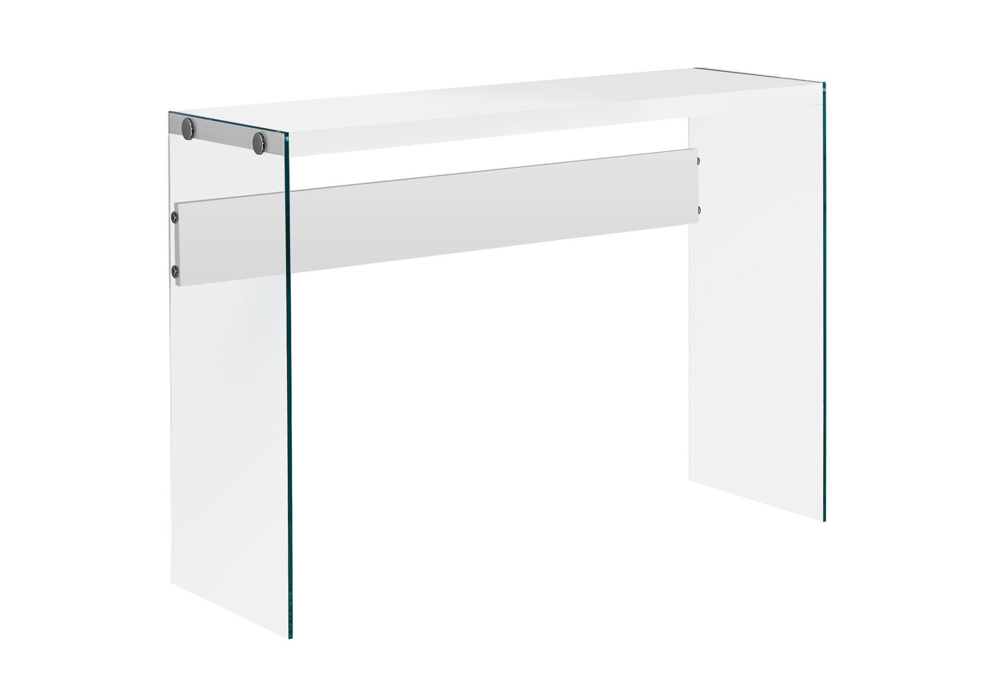 44" White and Clear Solid Console Table