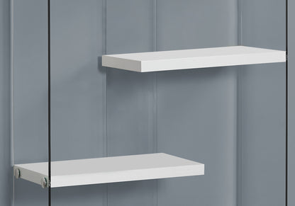 59" White And Clear Glass and Wood Four Tier Etagere Bookcase