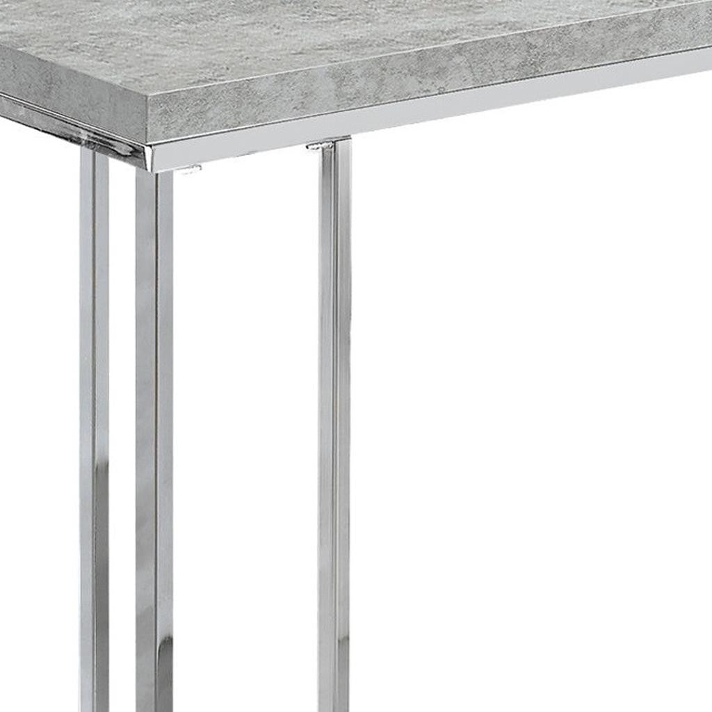 18.25" X 10.25" X 25.25" Grey Particle Board Metal  Accent Table