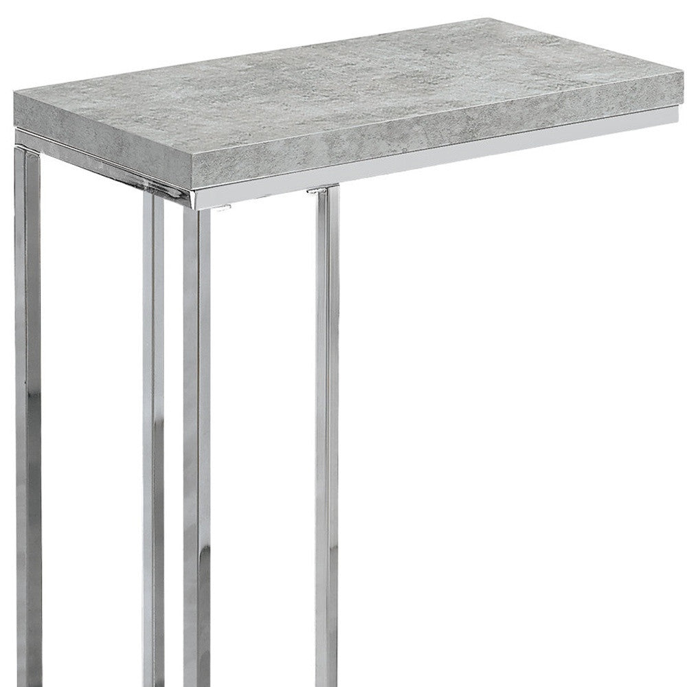 18.25" X 10.25" X 25.25" Grey Particle Board Metal  Accent Table