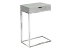 10.25" X 15.75" X 24.5" Grey Finish And Laminated Metal Accent Table