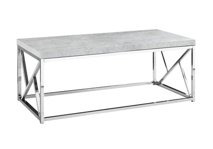 47" Gray And Silver Iron Coffee Table