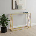 42" Clear And Gold Glass Frame Console Table