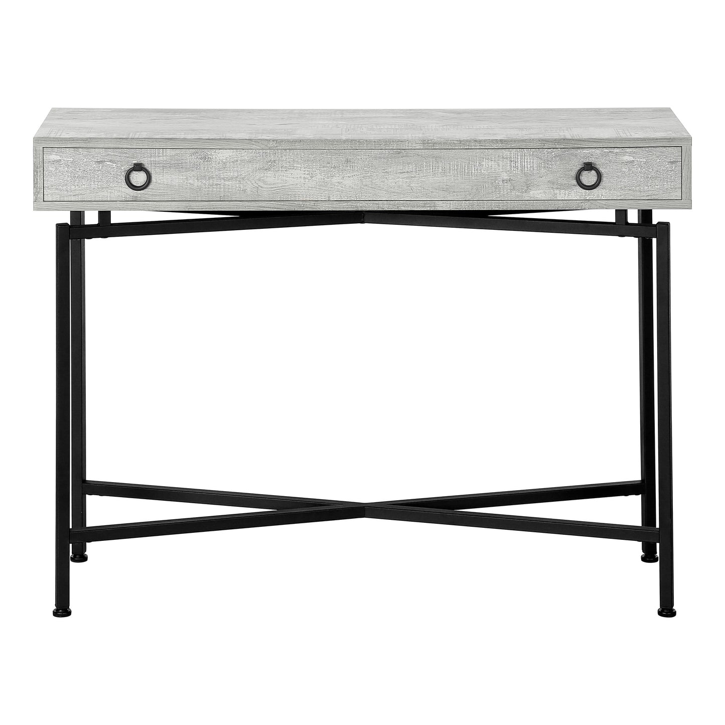 43" Gray And Black Cross Leg Console Table