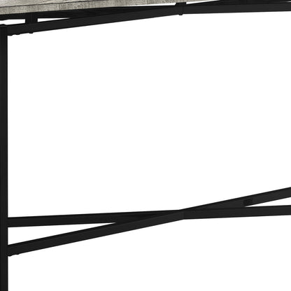 43" Gray And Black Cross Leg Console Table