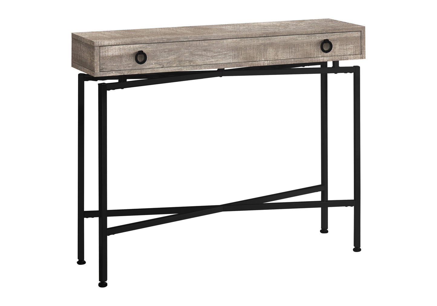 43" Taupe And Black Cross Leg Console Table