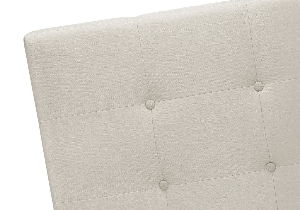 Beige Queen Upholstered Bed Frame